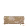 Benedetta Bruzziches Rectangular Rhinestone Chain Shoulder Bag In Brown