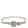 Benedetta Bruzziches Diamond Square Buckle Belt With Rhinestone Embellishment In Neutral