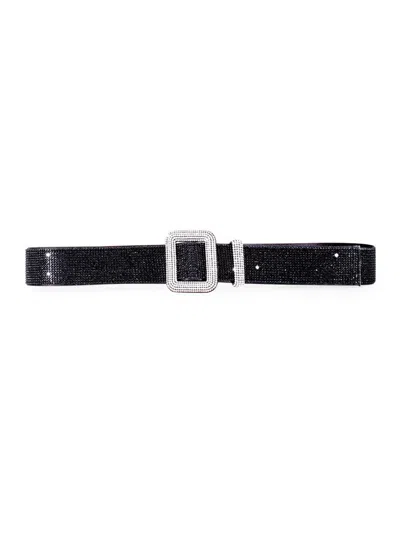Benedetta Bruzziches Women's Venus Rhinestone-studded Denim Belt In Silver