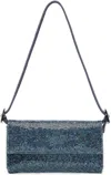 Benedetta Bruzziches Crystal-embellished Clutch Bag With Adjustable Strap In Blue