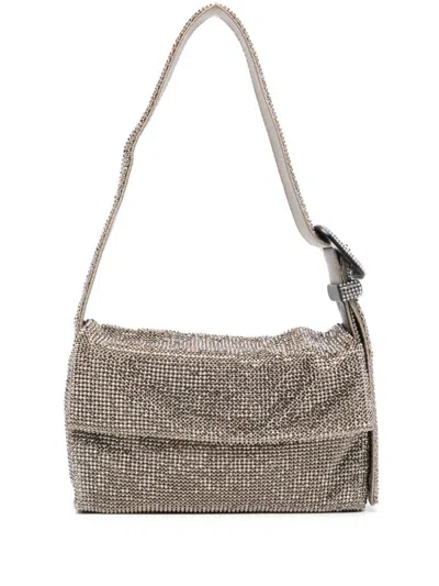 Benedetta Bruzziches Woman Handbag Gold Size - Aluminum, Crystal, Silk In Beige