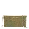 Benedetta Bruzziches Rectangular Rhinestone Chain Strap Clutch Bag In Green