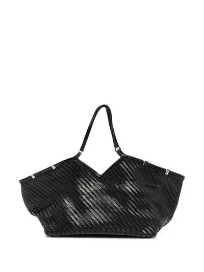 Benedetta Bruzziches Woven Leather Shoulder Bag In Black