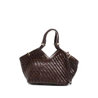Benedetta Bruzziches Woven Leather Tote Bag In Brown