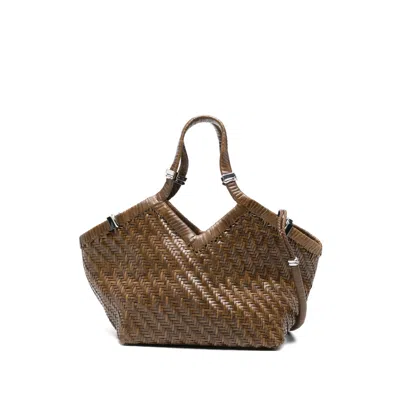 Benedetta Bruzziches Woven Leather Tote Bag In Brown