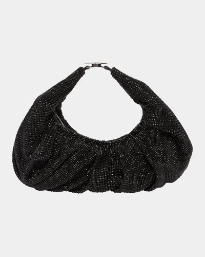 Benedetta Bruzziches Yennefer Mesh Metallic Crystal Top-handle Bag In Black