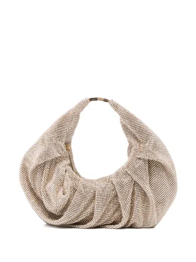 Benedetta Bruzziches Golden Crystals Embellished Small Shoulder Bag