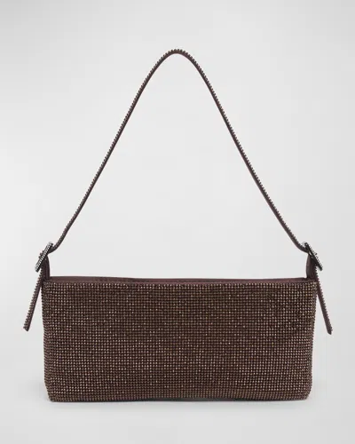Benedetta Bruzziches Your Best Friend La Grande Mesh Crystal Shoulder Bag In Brown