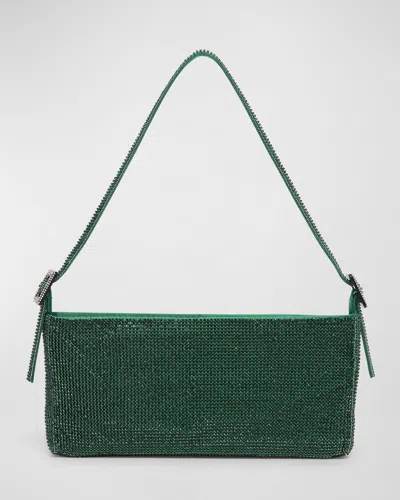 Benedetta Bruzziches Your Best Friend La Grande Mesh Crystal Shoulder Bag In Green