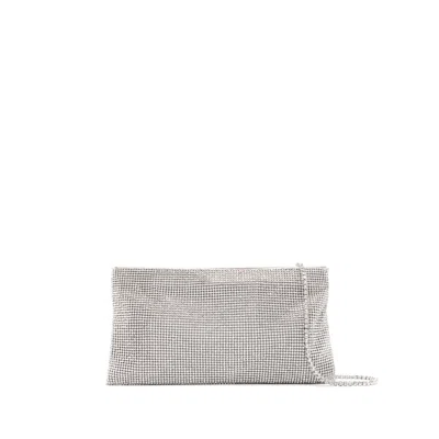 Benedetta Bruzziches Your Best Friend Rhinestoned Clutch In Silver