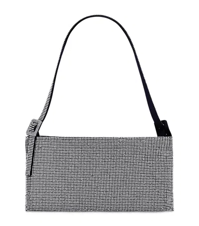 Benedetta Bruzziches Your Best Friend La Grande Crystal-embellished Satin Shoulder Bag In Silver