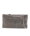 Benedetta Bruzziches La Petite Your Best Friend Chain Clutch In Silver