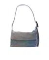 Benedetta Bruzziches Vitty La Mignon Ombre Rhinestone Mesh Shoulder Bag In Gray