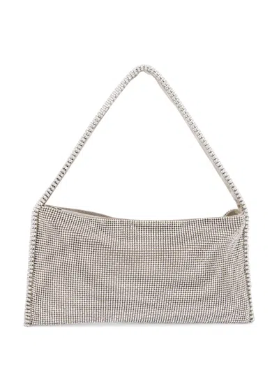 Benedetta Bruzziches Rhinestone Strap And Adjustable Shoulder In Silver
