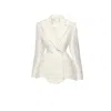 Benedetto Women's Asymmetric White Wool Blazer Dress In White