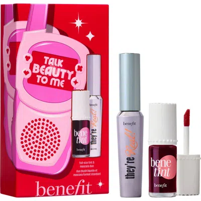Benefit Cosmetics Talk Beauty To Me 2-piece Lip & Cheek Tint & Mascara Set $55 Value In Transparent