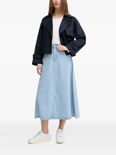Benetton A-line Denim Skirt In Blue