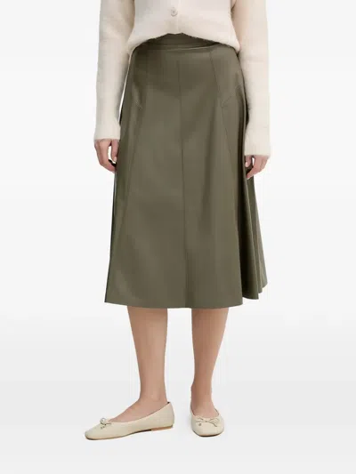 Benetton A라인 미디 스커트 In Green