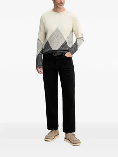 Benetton Argyle-knit Jumper In Black