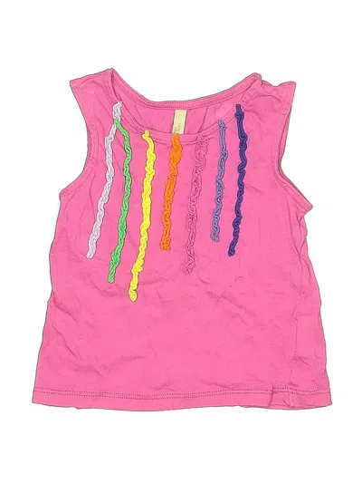 Pre-owned Benetton Baby Babies' Sleeveless Top Pink Keyhole Neckline Tops