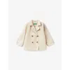 Benetton Beige Double-breasted Short Cotton-gabardine Trench Coat 7-14 In Beige