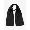 Benetton Kids' Black Logo-plaque Wool Blend Scarf