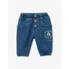 BENETTON EMBROIDERED-PATCH STRETCH-DENIM CARGO TROUSERS 1-18 MONTHS
