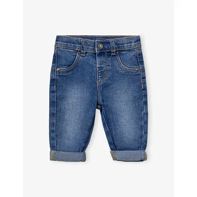 Benetton Kids' Elasticated-waist Stretch-denim Jeans 3-18 In Blue