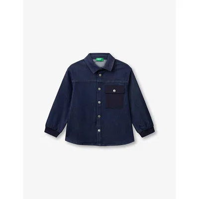 Benetton Kids' Blue Long-sleeve Chest-pocket Denim Shirt 18 Month