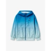 Benetton Boys Blue Kids Tie-dye Hooded Nylon Jacket 6-14 Years In Blue