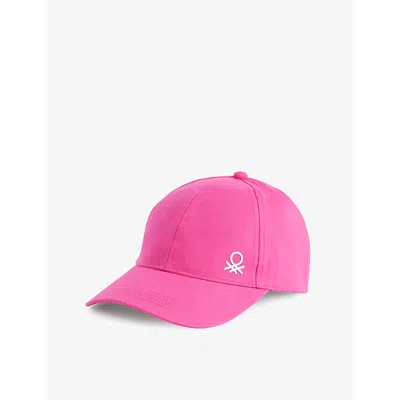 Benetton Boys Bright Pink Kids Brand-print Adjustable Cotton Baseball Cap