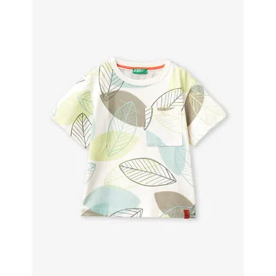 Benetton Boys Multicoloured Kids Tropical-print Short-sleeve Cotton-jersey T-shirt 18 Months - 6 Yea