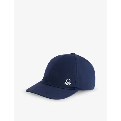 Benetton Boys Navy Blue Kids Brand-print Adjustable Cotton Baseball Cap