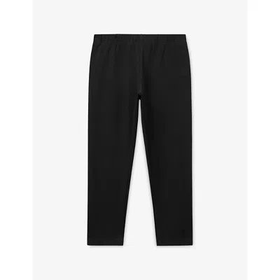 Benetton Kids' Brand-embroidered Stretch-cotton Leggings 1-6 Years Black