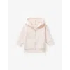Benetton Babies' Bunny-embroidered Long-sleeve Organic-cotton Hoody 0-18 Months Light Powder