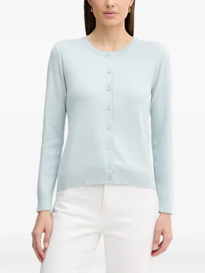Benetton Button Cardigan In Blue