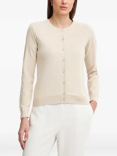 Benetton Button Cardigan In Gold