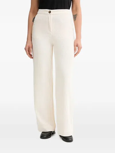 Benetton Button Corduroy Trousers In Neutral