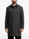Benetton Button Herringbone Coat In Black