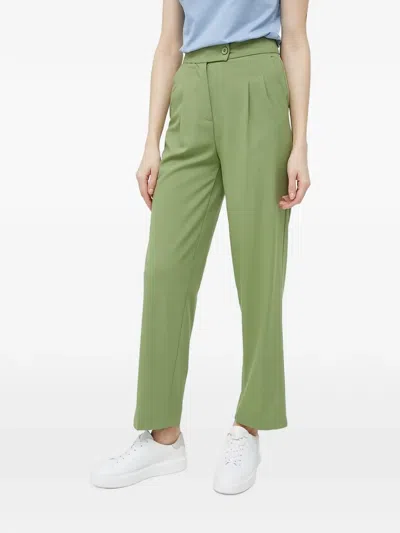 Benetton Button Pleated Trousers In Green