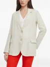 Benetton Button Pocket Linen Blazer In Neutral