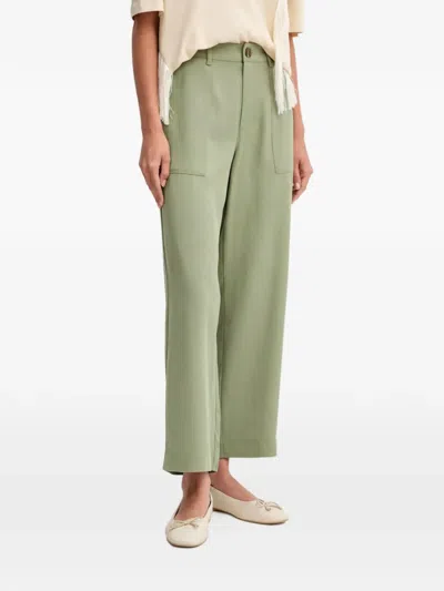 Benetton Button Straight Trousers In Green