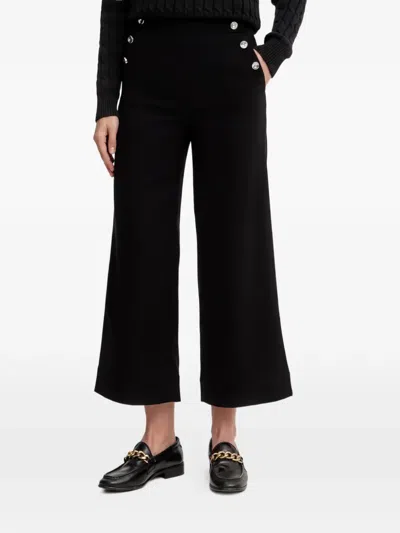 Benetton Button Trousers In Black