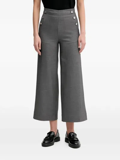 Benetton Button-detail Trousers In Gray