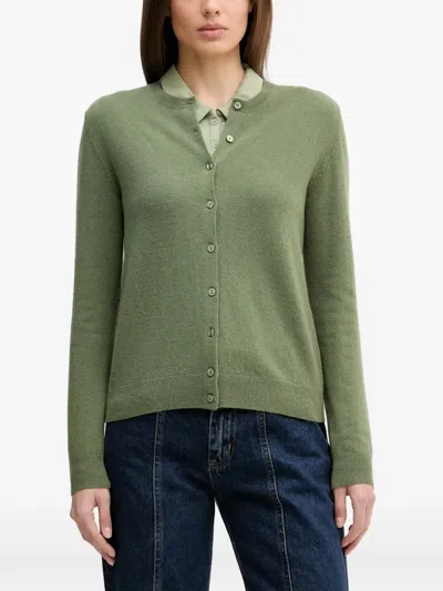 Benetton Buttoned Cardigan In Green
