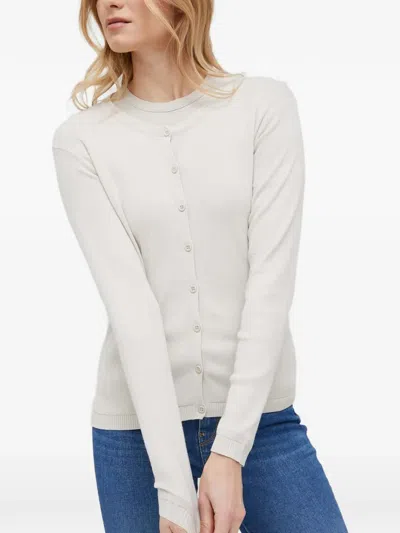 Benetton Buttoned Cardigan In Neutrals
