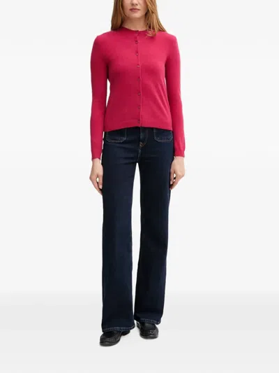 Benetton Buttoned Cardigan In Red