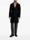 Benetton Buttoned Coat In Black