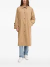 Benetton Buttoned Coat In Brown