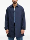 Benetton Buttoned-cuff Coat In Blue